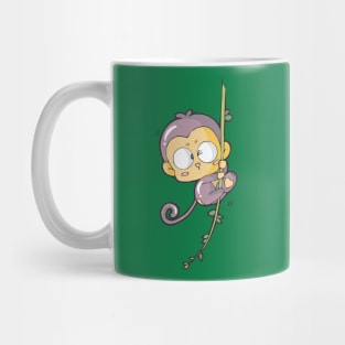 Cute monkey hanging on a rope Mug